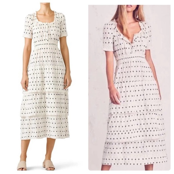 LoveShackFancy Polka Dot Heather Maxi Cottage-core Dress 🤍 Medium - Picture 1 of 15